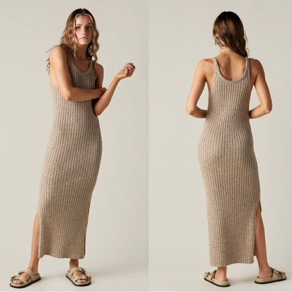 Closed Dresses & Skirts - NWT Closed Moulin Knit Midi Tan Dress Strap Nutmeg Size S